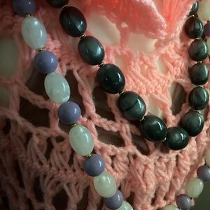 2 Monet Large Bead Necklaces ~ Vintage